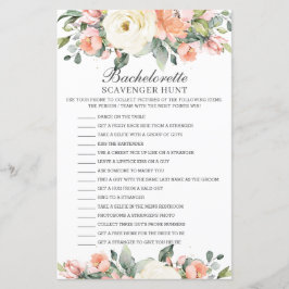 Peach Floral Bachelorette Scavenger Hunt