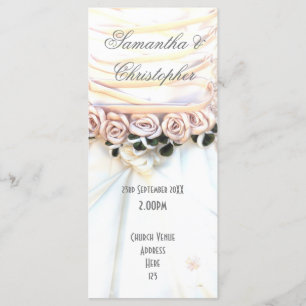 Peach floral brides vestir programa de casamento d