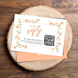 Peach Floral Elegant Wedding RSVP