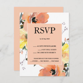 Peach Floral Response Card RSVP