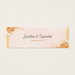 Peach Floral Small Wedding Tags Favorito