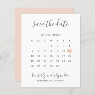 Peach Heart Calender Budget Casamento Salve a Data