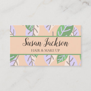 Peach Mint Floral Modern Cartão de visita