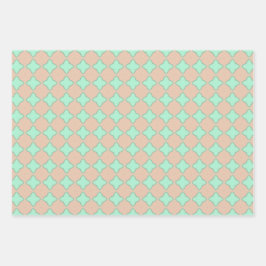 Peach & Mint Pastels Molhando Folha Plana de Papel