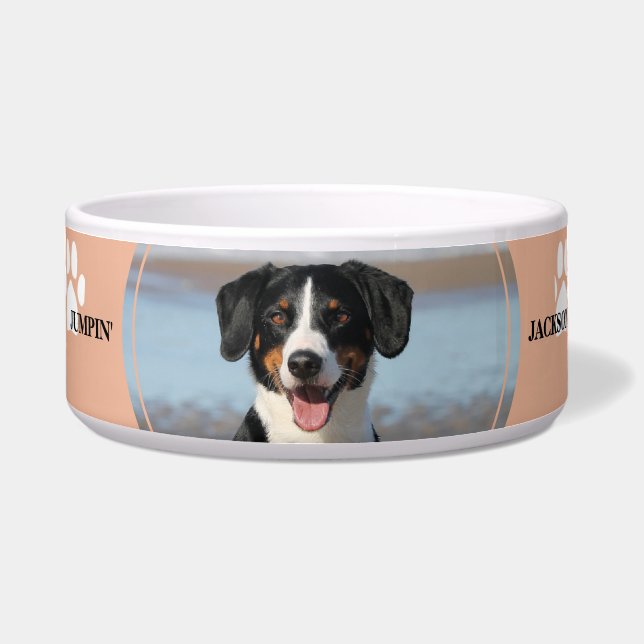 Peach Paw Imprimir tigela Personalizada com Foto (Frente)