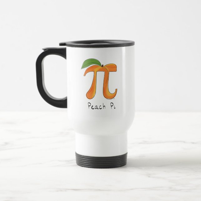 Peach Pi Cute Math Pi Day Caneca de viagem Café (Esquerda)