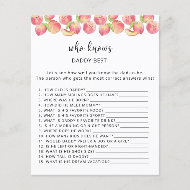 Peach Quem conhece melhor o PAI (Frente)