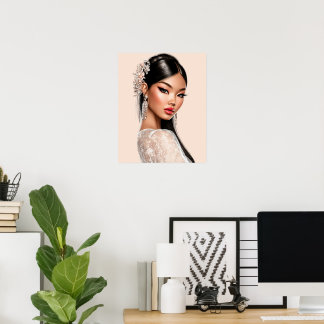 Peach Reverie | Poster de retrato vertical (16×20)