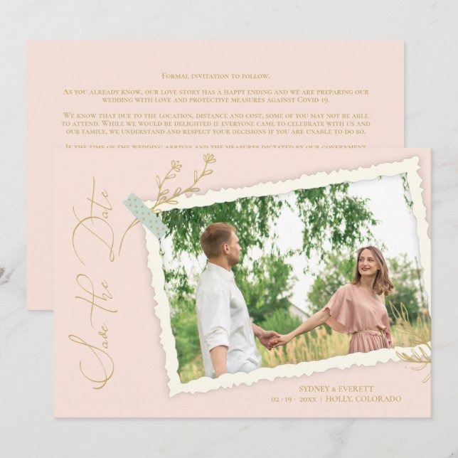 Peach Romantic Vintage Photo Album Scrapbook (Frente/Verso)