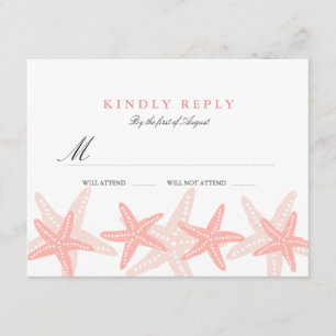 Peach Starfish Beach Weding RSVP