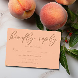 Peach Summer Wedding Trendy Kindly Responde RSVP