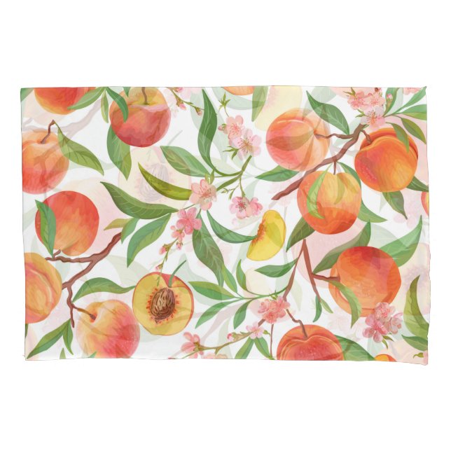 Peach Tropical Fruta Vintage Pattern. (Frente)