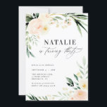 Peach watercolor aniversário de 30 anos floral<br><div class="desc">Pêssego aquarela floral trinta convites de festas de aniversários. Lindo e elegante tema de festa moderna.</div>