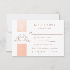 Peach Watercolor Monograma RSVP