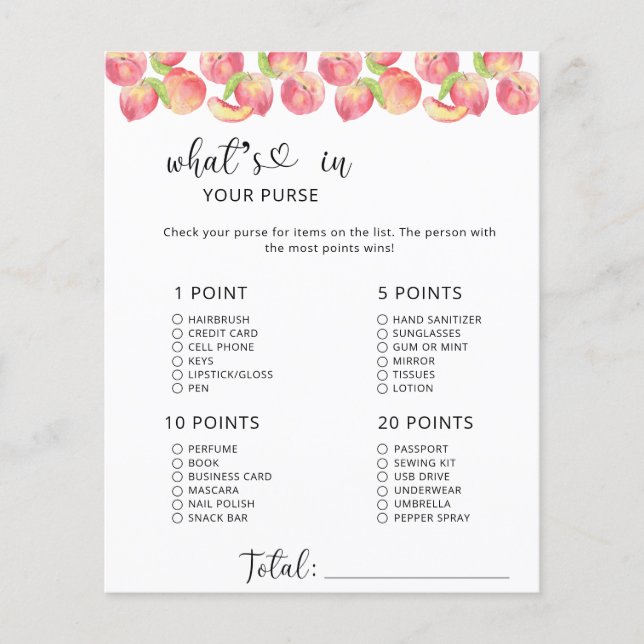 Peach Whats no seu jogo de bolsa (Frente)