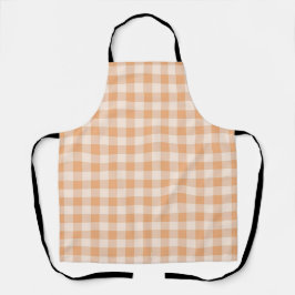 Peach White Checkered Gingham Patterno