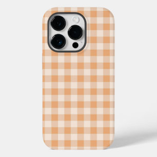 Peach White Checkered Gingham Patterno