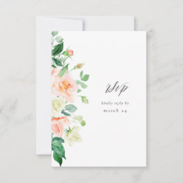 Peach & White Floral w RSVP V3 de Refeições