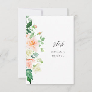 Peach & White Floral w RSVP V3 de Refeições