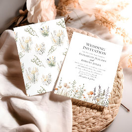 Peach Wildflower Meadow Convite de casamento