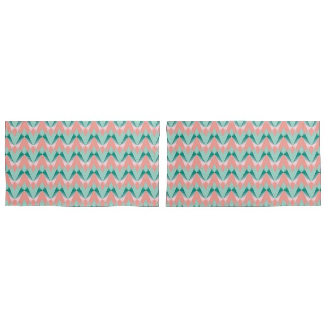 Peach Yukka Rosa E Padrão ZigZag Verde (Frente - conjunto)