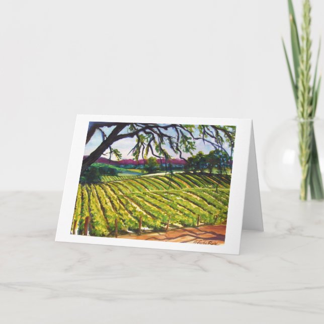 "Peachy Canyon Vineyard" Orig. CARTÃO DE Aquarela (Frente)