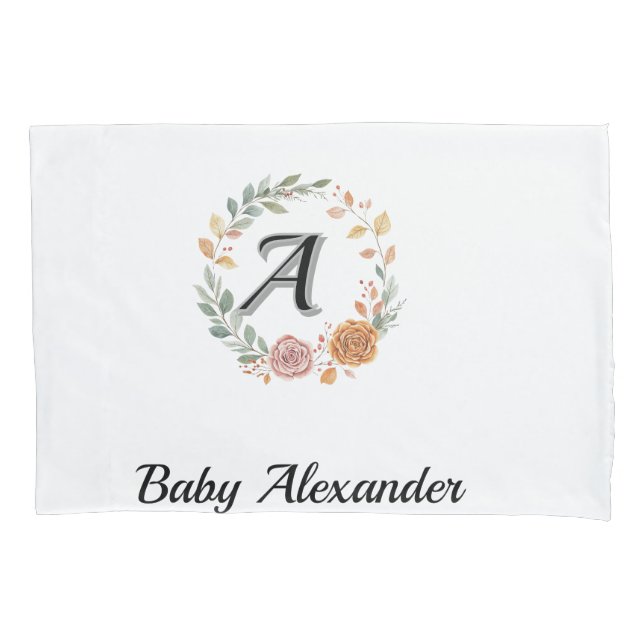 Peachy Coral Rose Wreath Personalized Name  (Frente)