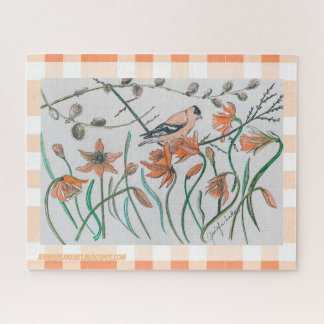 Peachy Goldfinch Quebra-cabeça