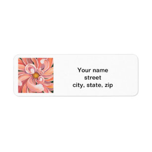Peachy Pink Dahlia - Etiqueta de Endereço de Devol