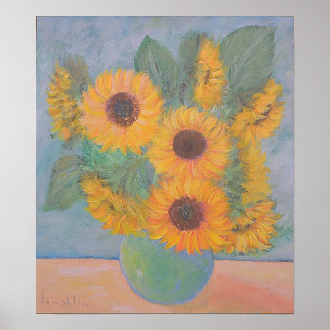 Peachy Sunflower Poster (Frente)