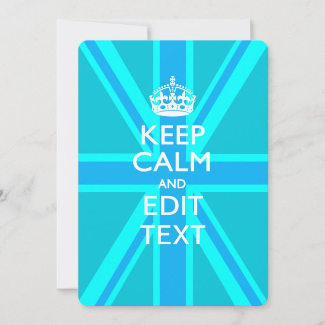 Peacock Aqua Mantenha Calma E O Seu Texto Do Jack  (Frente)