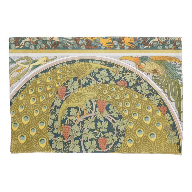 Peacock Art Nouveau Estilo redondo intrincado desi (Frente)