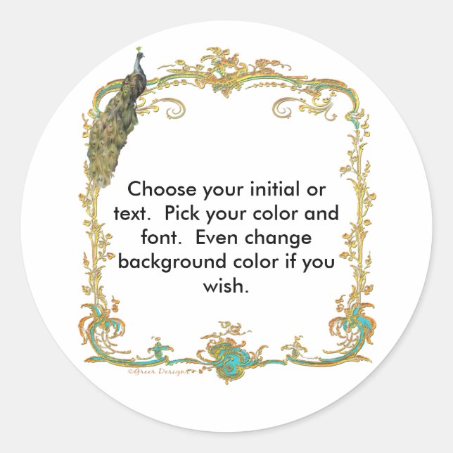 Peacock com o adesivo Frame Dourado "Save the Date (Frente)