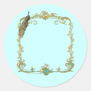 Peacock com o adesivo Frame Dourado "Save the Date