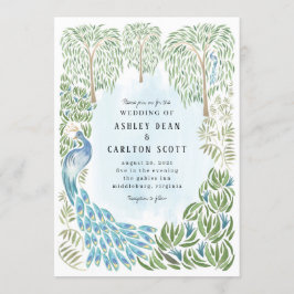 Peacock e Weeping Willow Convite de casamento