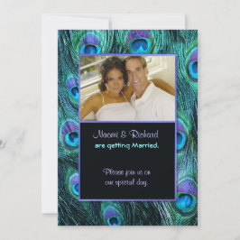 Peacock Feather Drama - Convite para Casamento Fot