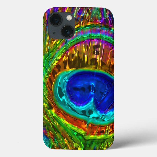 Peacock Feather Glass Art 1 iPad Case (Verso)