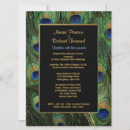 Peacock Feather Green 6,5" x 8 Convite De Casament