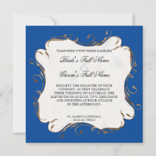 Peacock Feather n Swirls - Convite para Casamento