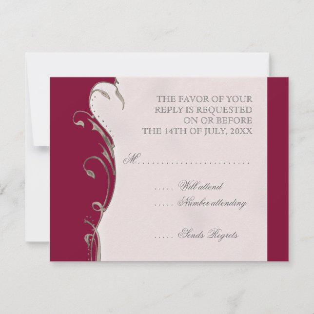 Peacock Feather n Swirls - Convite para Casamento (Frente)