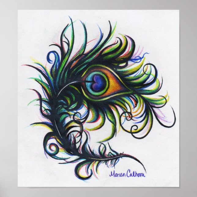 Peacock Feather Poster (Frente)