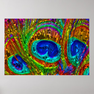 Peacock Feenas Glass Art 1, Poster