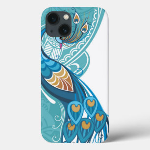 Peacock on Teal Illustration