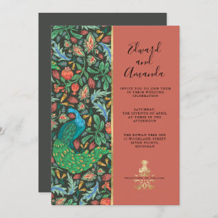 Peacock Pattern Terra Cotta Convite