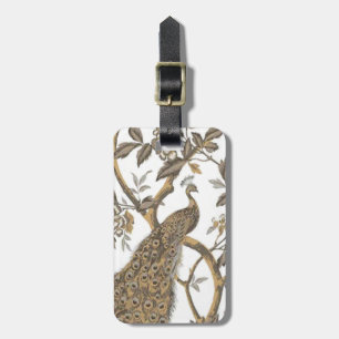 Peacock Personalizado Na Etiqueta De Bagagem Branc