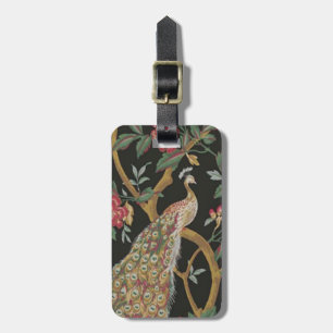 Peacock Personalizado Na Etiqueta De Bagagem Preta