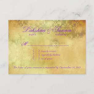 Peacock RSVP Reply Cream Roxo