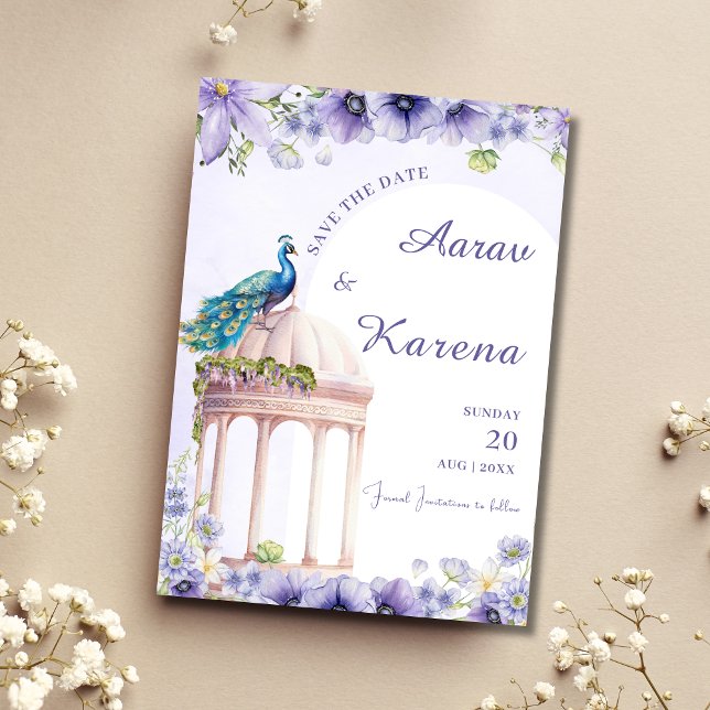 Peacock Salvar a data índia salvar o cartão de dat (Criador carregado)