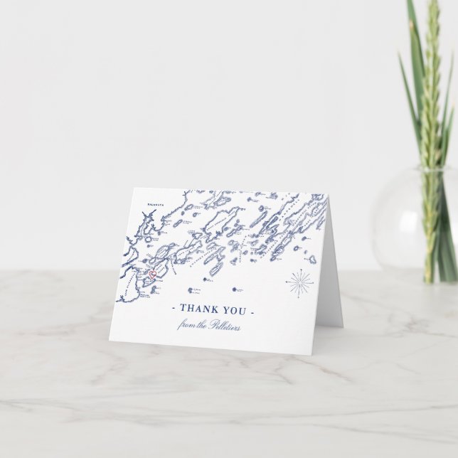 Peaks Island Maine Obrigado Cartões Personalizados (Frente)