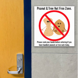 Peanut & Tree Nut Free Zone Allerga Impressão